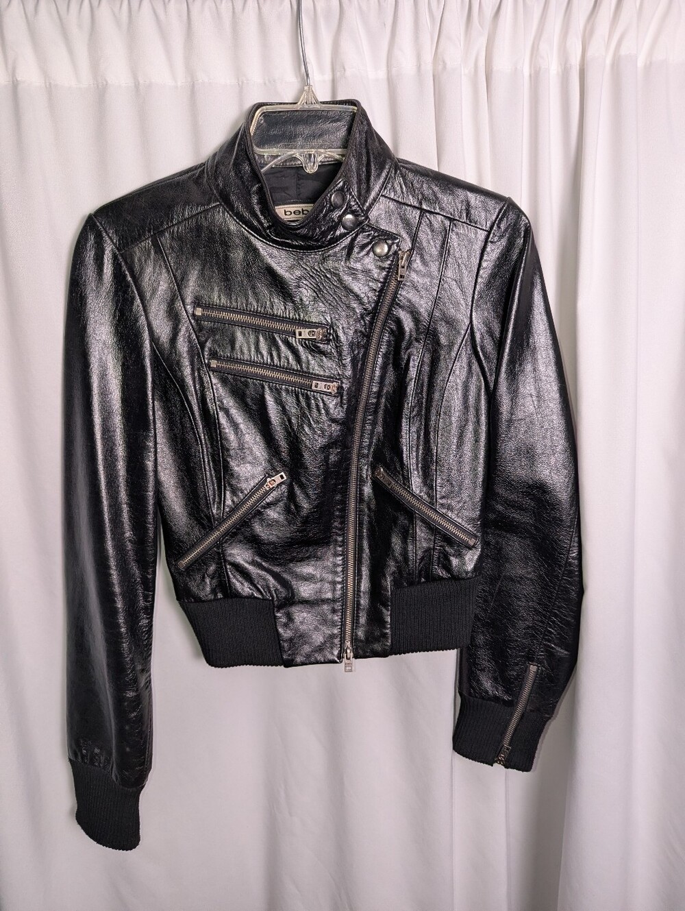 Vintage 90s Bebe Leather Moto Jacket